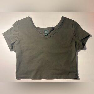 Wild Fable army green crop top